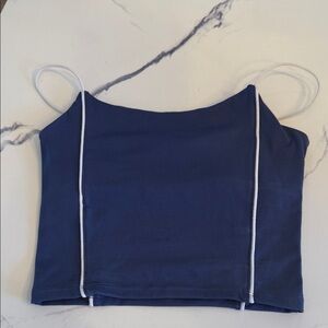 Navy Blue Camisole with White Trim